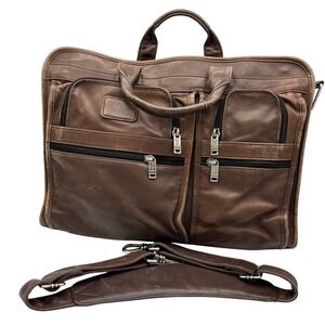 Vintage Tumi Brown Leather Briefcase Laptop Bag Messenger Shoulder Strap